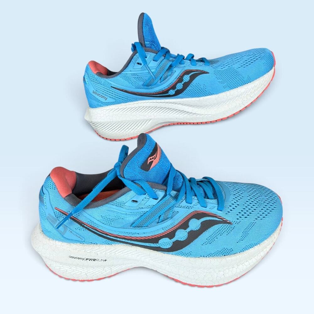 Saucony Triumph 20 Women’s Running Shoes Ocean Coral Blue Size 8.5 - Picture 9 of 12